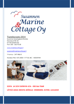 Susannen Marine & Cottage Oy:n tuotekuvasto 2014