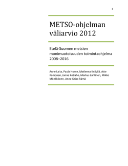 METSO-ohjelman väliarvio 2012