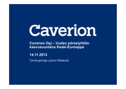 Caverion Oyj – Uuden pörssiyhtiön kasvusuuntana Keski
