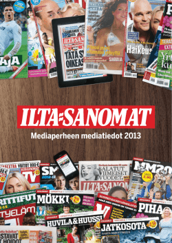 Ilta-Sanomien vuoden 2013 mediahinnasto pdf:nä.