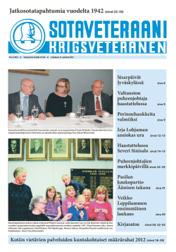 Sotaveteraani 5/2012 - Suomen Sotaveteraaniliitto ry