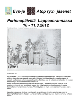 Perinnepäivät Lappeenrannassa 10-11.3.2012