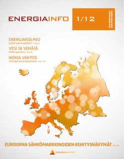 Energiainfo 1/2012 Energiakolmio palasi perustajilleen