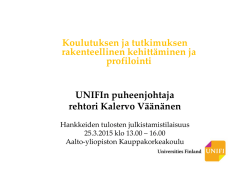 Väänäsen alustus - Suomen yliopistot UNIFI ry
