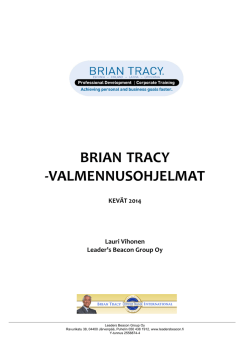BRIAN TRACY -VALMENNUSOHJELMAT