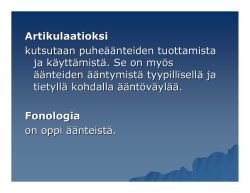 Artikulaatiovirheet - Jyväskylän yliopiston Koppa