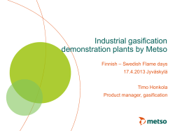 Industrial gasification demonstration plants by Metso