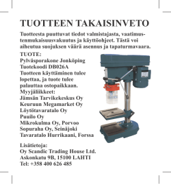 TUOTTEEN TAKAISINVETO - Oy Scandic Trading House Ltd.