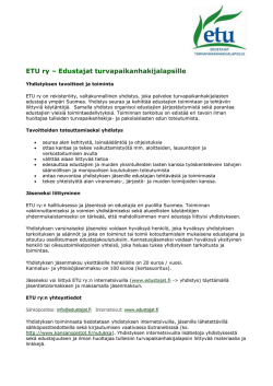 PDF - ETU ry - Edustajat turvapaikanhakijalapsille