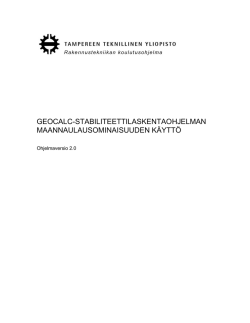 GeoCalc stabiliteettilaskentaohjelman maan naulaus ominaisuuden