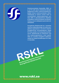 www.rskl.se - Ruotsinsuomalaisten keskusliitto