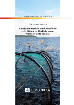 Kemijoen merialueen kalataloustarkkailu vuoteen