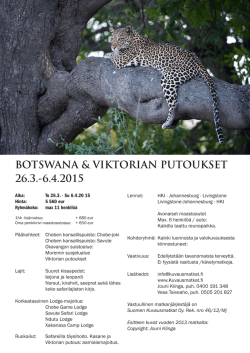 botswana & viktorian putoukset 26.3.-6.4.2015