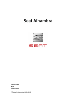 Seat Alhambra tekniset tiedot, mitat ja varusteet