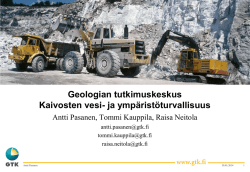 Geologian tutkimuskeskus Kaivosten vesi- ja - GTK