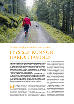 fyysisen kunnon harjoittaMinen - Suomen Marfan