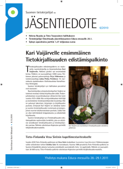 Jäsentiedote 6/2010 - Suomen tietokirjailijat ry
