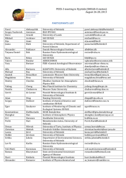 PARTICIPANTS LIST