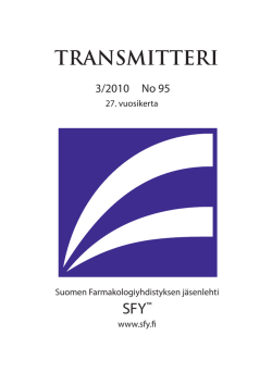 Transmitteri 3/2010 - Suomen Farmakologiyhdistys (SFY)