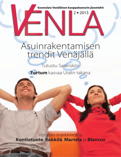 Venla 2/2013 - Suomalais-Venäläinen kauppakamari