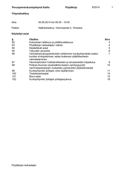 Pöytäkirja PDF-muodossa - Peruspalvelukuntayhtymä Kallio