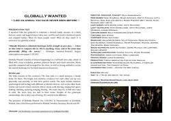 Globally Wanted Programme Notes