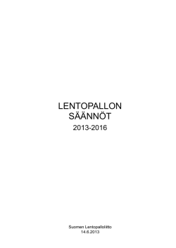 Lentopallon säännöt 2013-2016