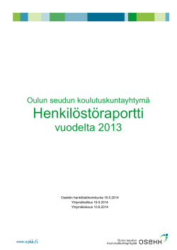 Henkilöstöraportti 2013 - Oulun seudun koulutuskuntayhtymä
