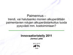 Innovaatioseminaarin luento paimennuksesta 2011