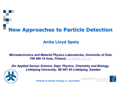 New Approaches to Particle Detection Anita Lloyd