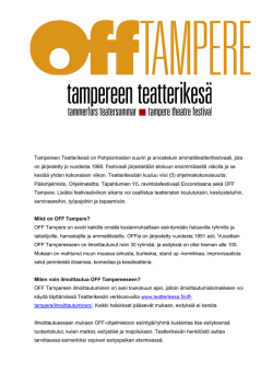 OFF Tampere - Tampereen Teatterikesä
