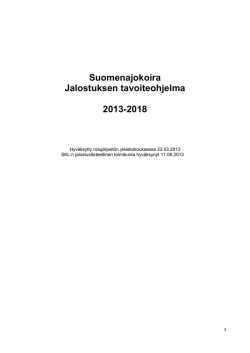 Suomenajokoiran JTO 2013 - Suomen Ajokoirajärjestö