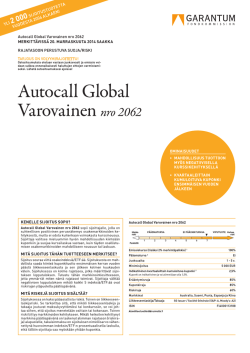 Autocall Global Varovainen nro 2062
