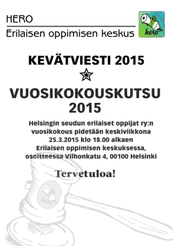 kevatviesti_2015_mv - Helsingin seudun erilaiset oppijat ry