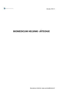 BIOMEDICUM HELSINKI -JÄTEOHJE - Biomedicum