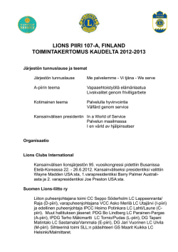 Vuosikertomus 2012-2013 - Suomen Lions