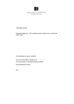 Tolonen, J. (2011). Pedaogogiset digitarinat – Mitä opiskelijat