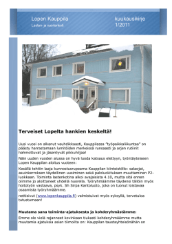 Lopen Kauppila kuukausikirje 1/2011