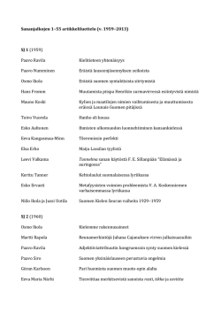 SJ-artikkeliluettelo 1959 – 2013