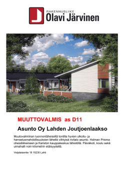 Lataa D11 esite - Rakennusliike Olavi Järvinen Oy