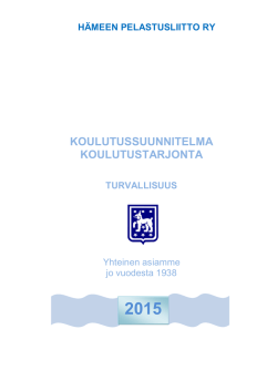 Koulutussuunnitelma 2015 - Hämeen Pelastusliitto ry