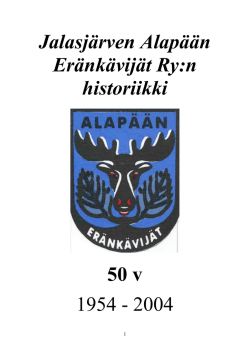 Jalasjärven Alapään Eränkävijät Ry:n historiikki 50 v 1954