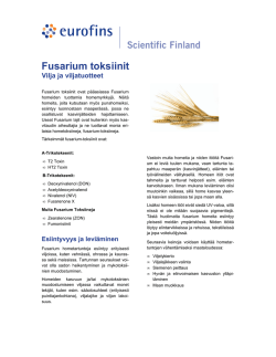 Esite vilja ja viljatuotteiden fusarium toksiineista