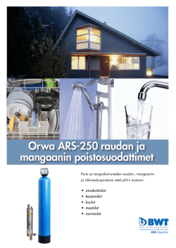 Orwa ARS-250 raudan ja mangaanin poistosuodattimet