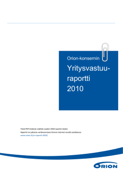 Yritysvastuu- raportti 2010