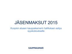 JÄSENMAKSUT 2015 - Kuopion kauppakamari