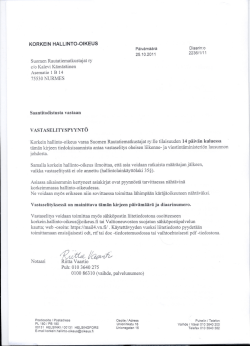 LVM:n lausunto 21.9.2011 - Suomen Rautatiematkustajat ry