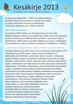 Kesäkirje 2013 (Turku/Tampere/Oulu)