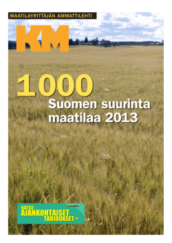 1000 suurinta maatilaa 2013
