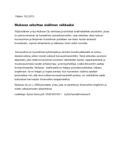 Mukavax-lehdistötiedote (PDF) - Mukavax